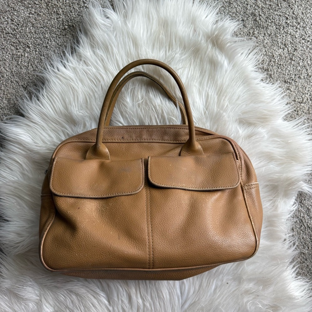 Longchamp Vintage Tan Leather Purse